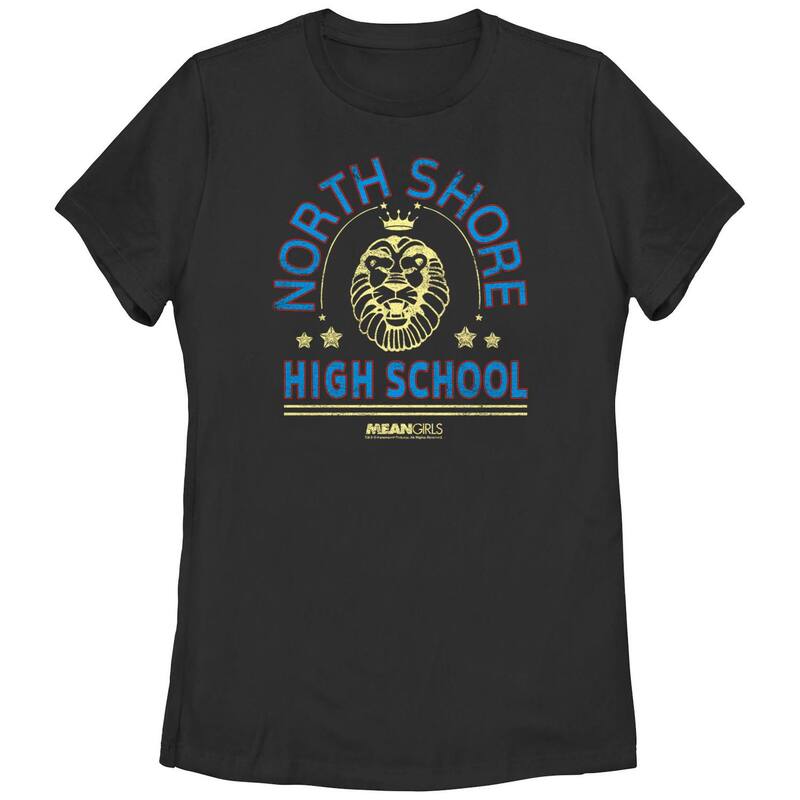 アニメキャラクター レディース トップス Tシャツ グラフィック Licensed Character Juniors' Mean Girls North Shore High School Graphic Tee Black ブラック