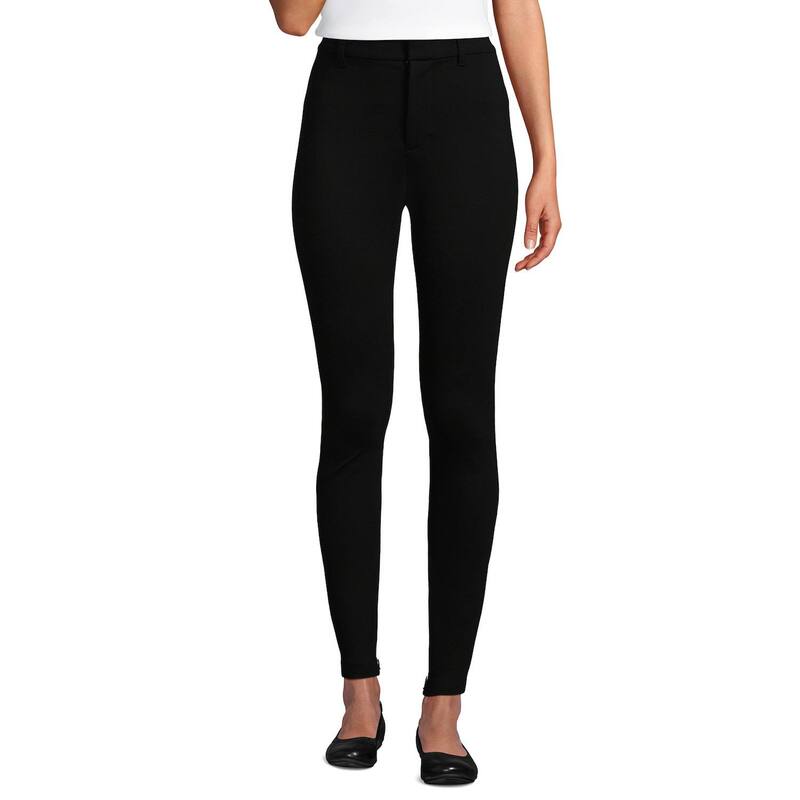 ランズエンド レディース ボトムス カジュアルパンツ プチ レギンス Petite Lands' End High Rise Ponte Polished Leggings Black ブラック｜ReVida 店