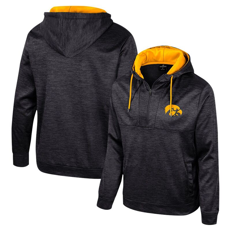 円形劇場 メンズ トップス プルオーバー パーカー Men\u0027s Colosseum Black Iowa Hawkeyes Cypher Half-Zip Hoodie Iwa Black 黒いこと