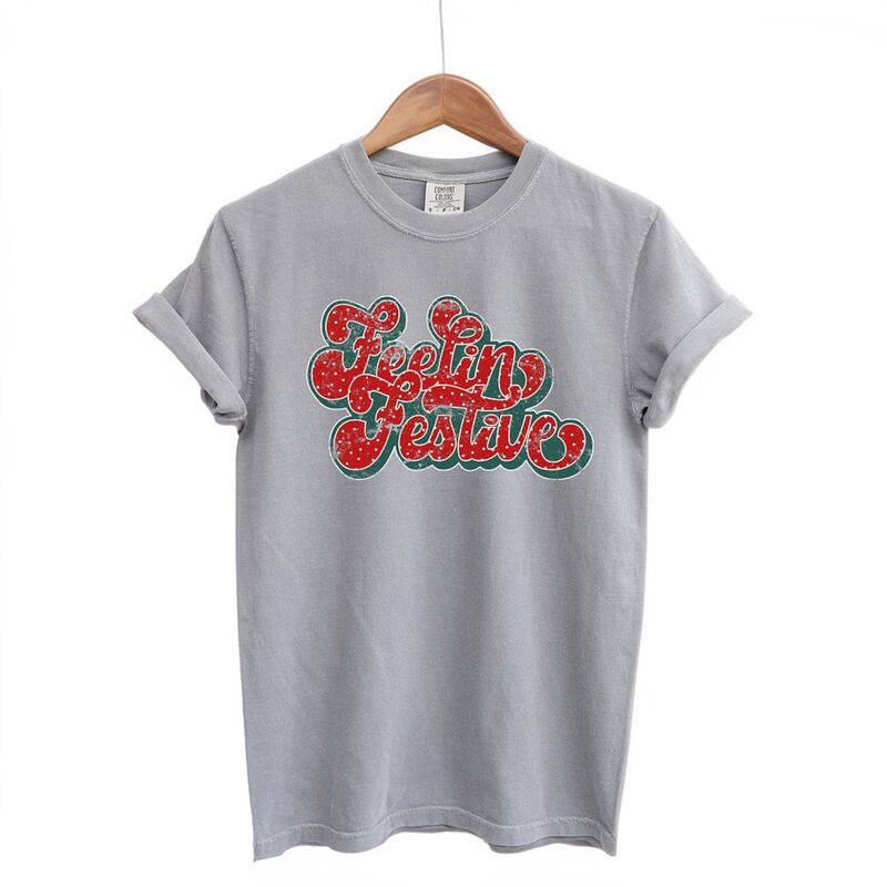 Simply Sage Market レディース トップス ティーシャツ Simply Sage Market Distressed Feelin\u0027 Festive Garment Dyed Tees Grey 薄墨色 レディースファッション-Tシャツ・カットソー