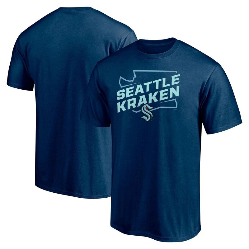 ファナティクス メンズ トップス Tシャツ Men's Fanatics Deep Sea Blue Seattle Kraken Block Party Push Ahead T-Shirt Krk Navy ネイビー