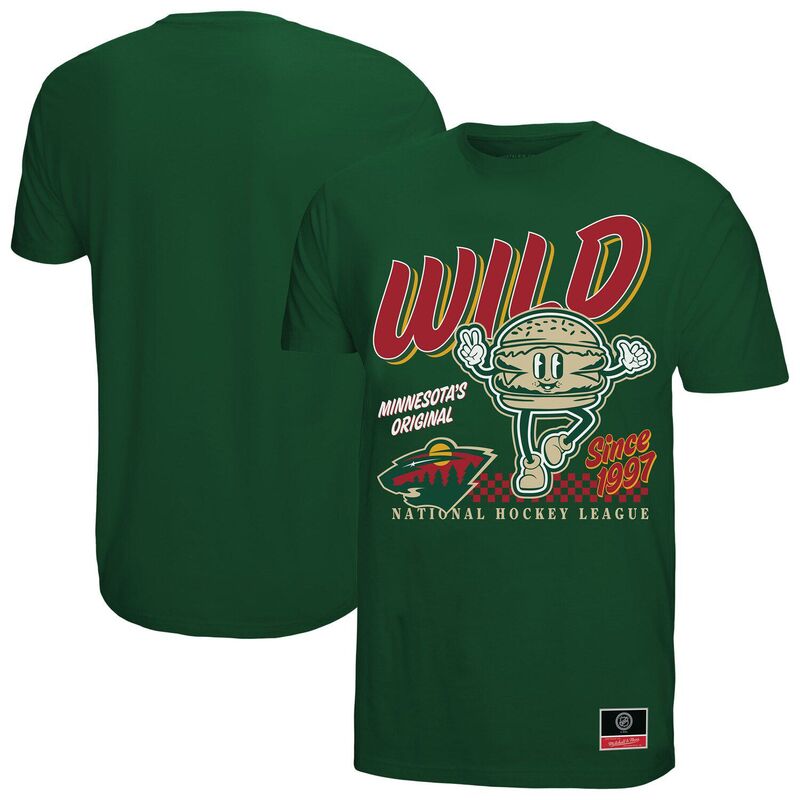 ミッチェル&ネス メンズ トップス Tシャツ Men's Mitchell & Ness Green Minnesota Wild Local Food T-Shirt Wld Green グリーン