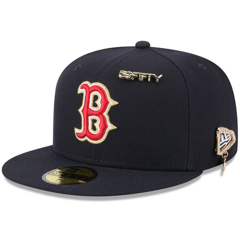 ニューエラ メンズ アクセサリー 帽子 Men's New Era Navy Boston Red Sox 20259FIFTY Day 59FIFTY Fitted Hat with Pins Rsx Navy ネイビー