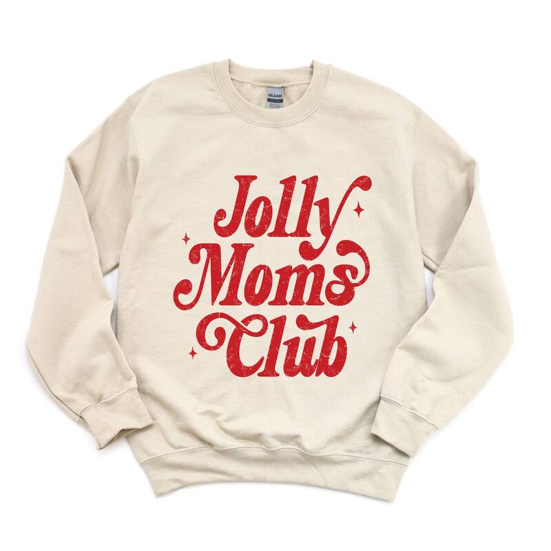 Simply Sage Market レディース トップス Tシャツ スウェット グラフィック Simply Sage Market Jolly Mom's Club Distressed - Women's Graphic Sweatshirt Dust