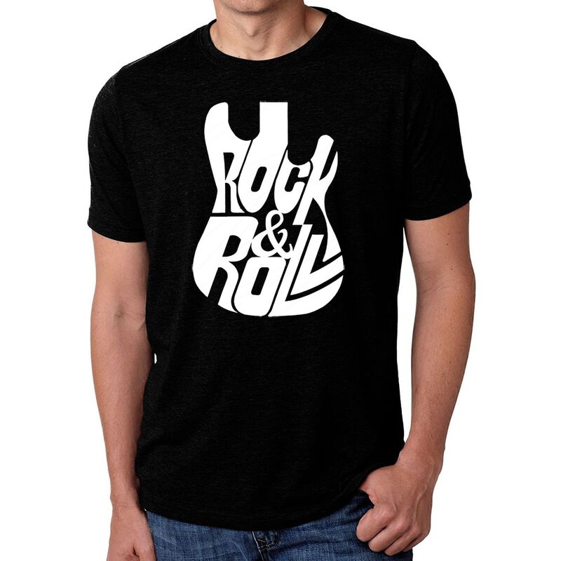 エルエーポップアート メンズ トップス ティーシャツ 天使の都市 Pop Art Rock And Roll Guitar - Men\u0027s Premium Blend Word Art-shirt Black 黒いこと メンズファッション-Tシャツ・カットソー