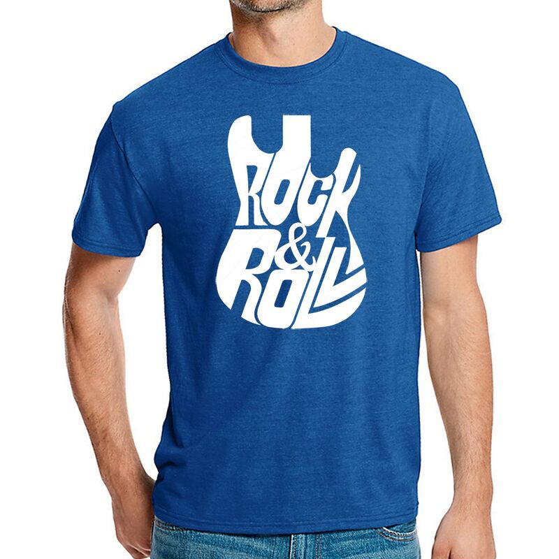 エルエーポップアート メンズ トップス Tシャツ LA Pop Art Rock And Roll Guitar - Men's Premium Blend Word Art-shirt Royal