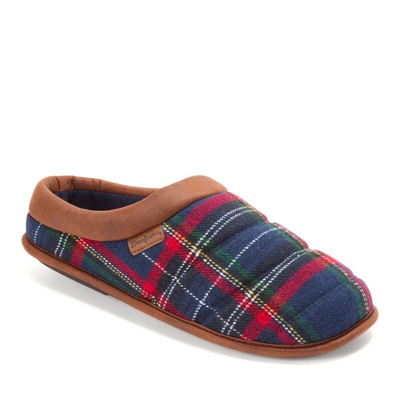 ディアフォームズ メンズ シューズ サンダル Dearfoams Asher Men's Clog Slippers Blue Plaid ブルー