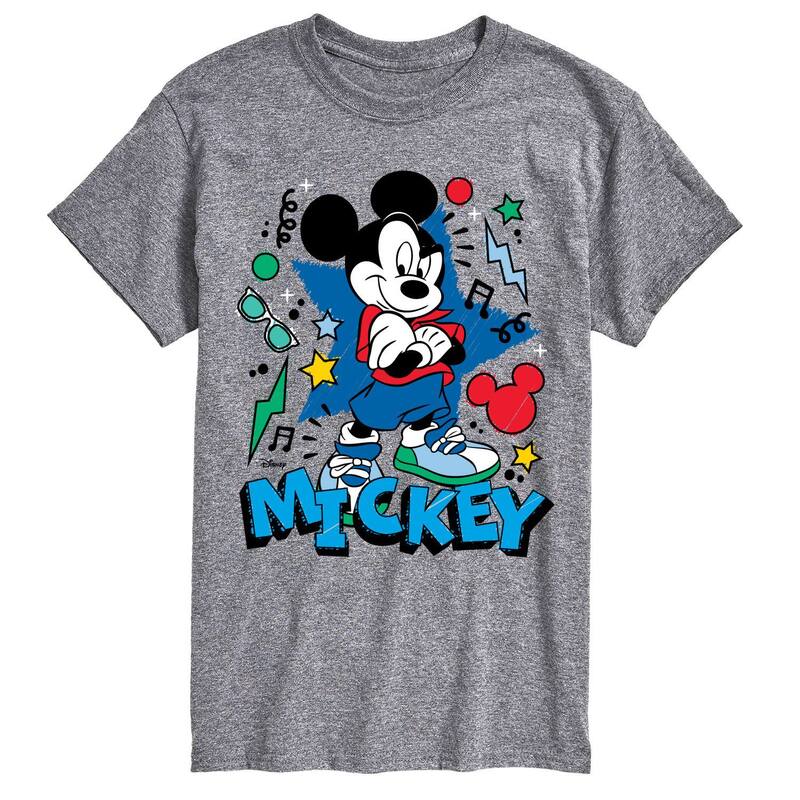 ディズニー メンズ トップス Tシャツ トール グラフィック Disney's Mickey Mouse Big & Tall Retro Sketch Graphic Tee Heather Gray グレー｜ReVida 店