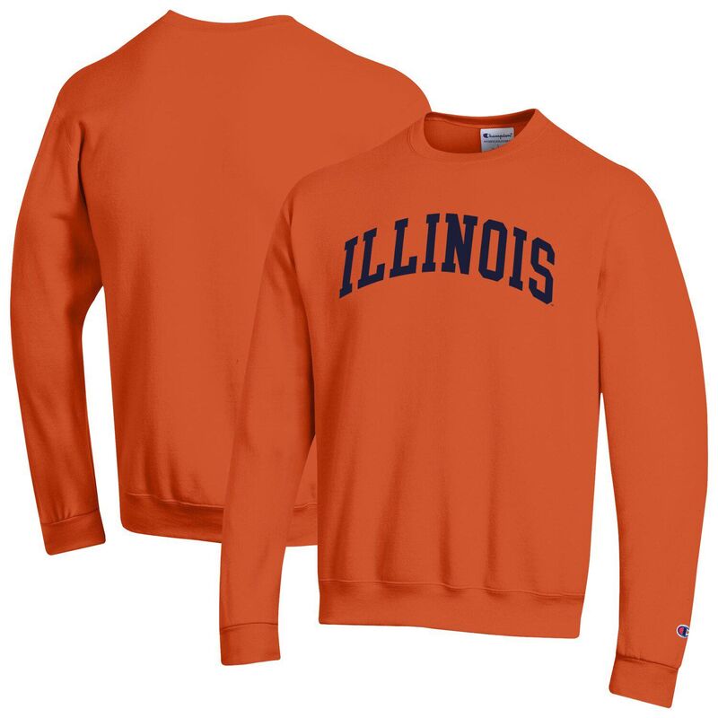 チャンピオン メンズ トップス Tシャツ スウェット フリース Men's Champion Orange Illinois Fighting Illini Basic Arch Fleece Pullover Sweatshirt Ill Orange オレンジ