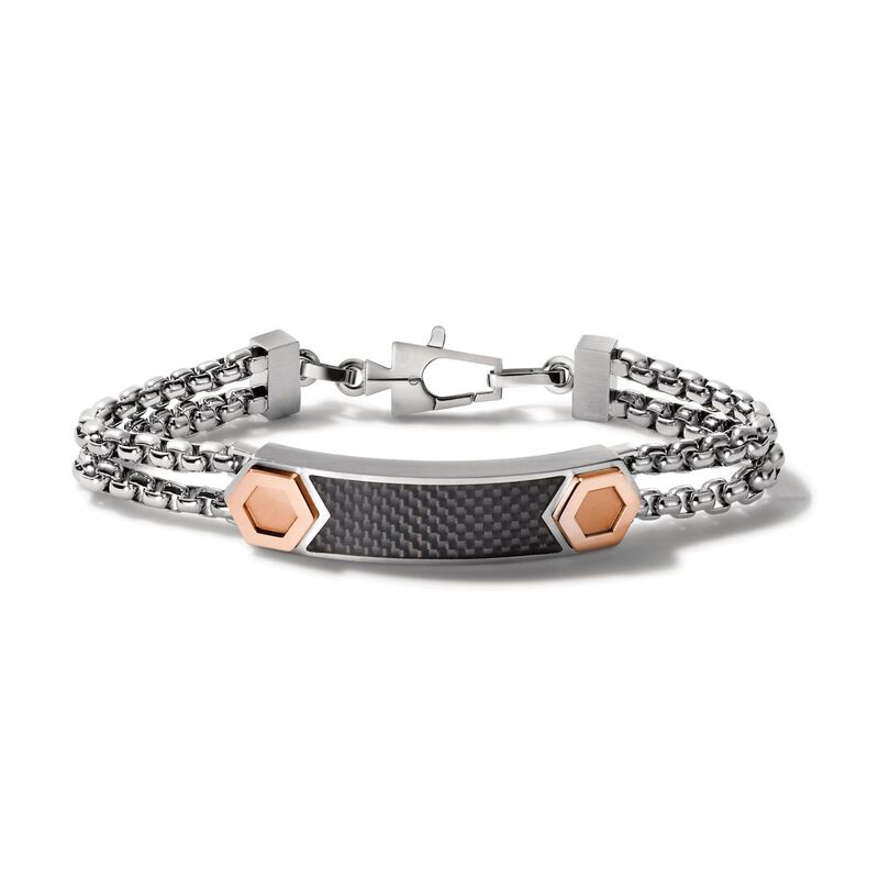 ブロバ メンズ アクセサリー ブレスレット・バングル・アンクレット Tシャツ Bulova Mentainlessteelatin Grammy IDouble Link Chain Bracelet Multi マルチカラー