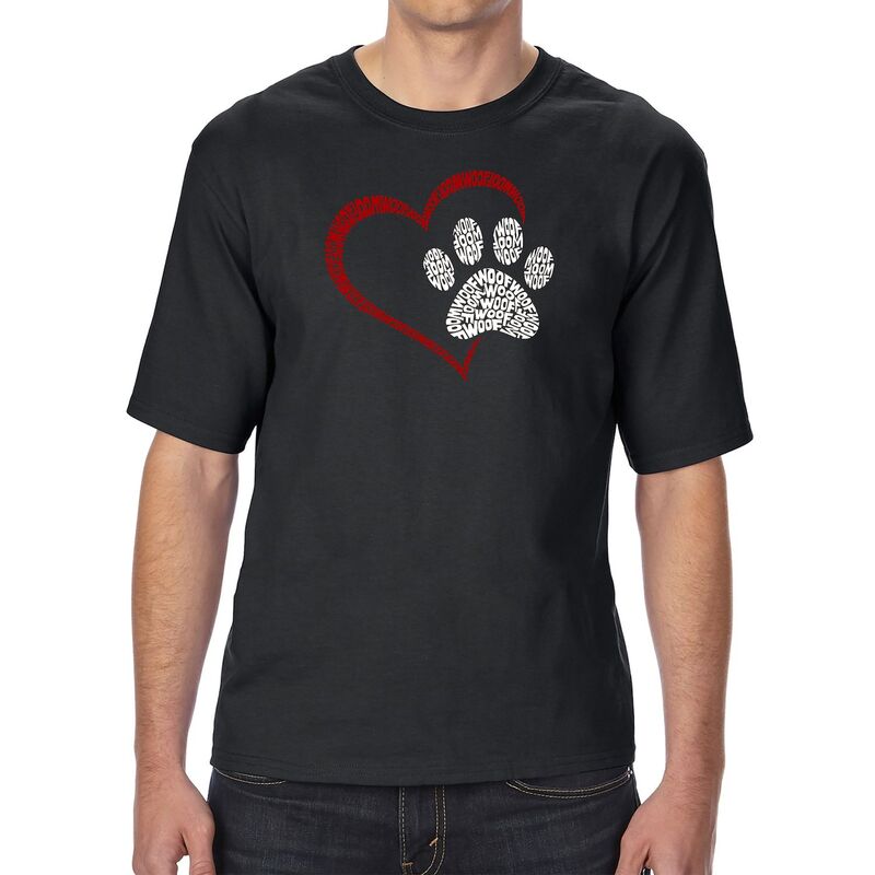 エルエーポップアート メンズ トップス Tシャツ トール LA Pop Art Paw Heart - Men's Tall And Long Word Art-shirt Black ブラック