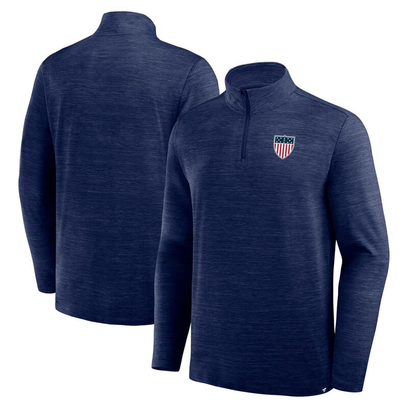 ファナティクス メンズ トップス Tシャツ MenFanatics Heather Navy Team USA Clutch Quarter-Zipullover Usa Navy ネイビー