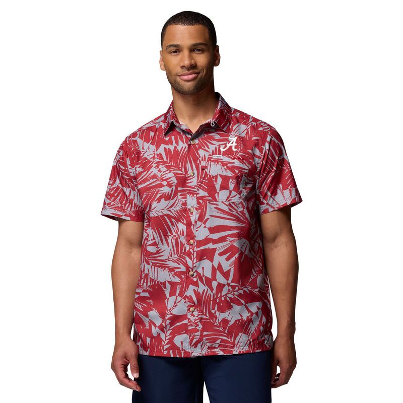 コロンビア メンズ トップス Tシャツ Men's Columbia Crimson Alabama Crimson Tide Super Slack Tide Omni-Wick Button-Up Shirt Ala Red レッド