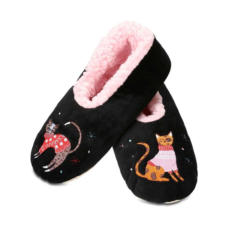 メモイ レディース シューズ サンダル セーター MeMoi Women'sweater Catsherpa Lined Slippers Black ブラック