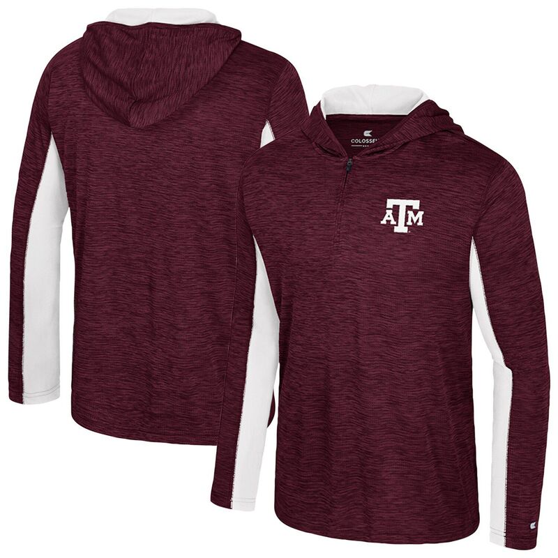 コロシアム メンズ トップス Tシャツ パーカー Men's Colosseumaroon Texas A&M Aggies Alwaysunny Quarter-Zip Hoodie Tam Red レッド｜ReVida 店