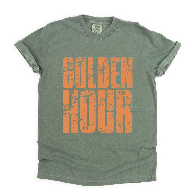 Simply Sage Market レディース トップス ティーシャツ グラフィック Simply Sage Market Golden Hour Block Distressed - Women\u0027s Garment Dyed Graphic T-Shirt Moss Tシャツ・カットソー-トップス