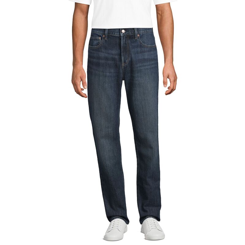 ランズエンド メンズ ボトムス デニムパンツ ジーンズ Men's Lands' End Rigid Classic Fit Jeans Dark Pacific Wash