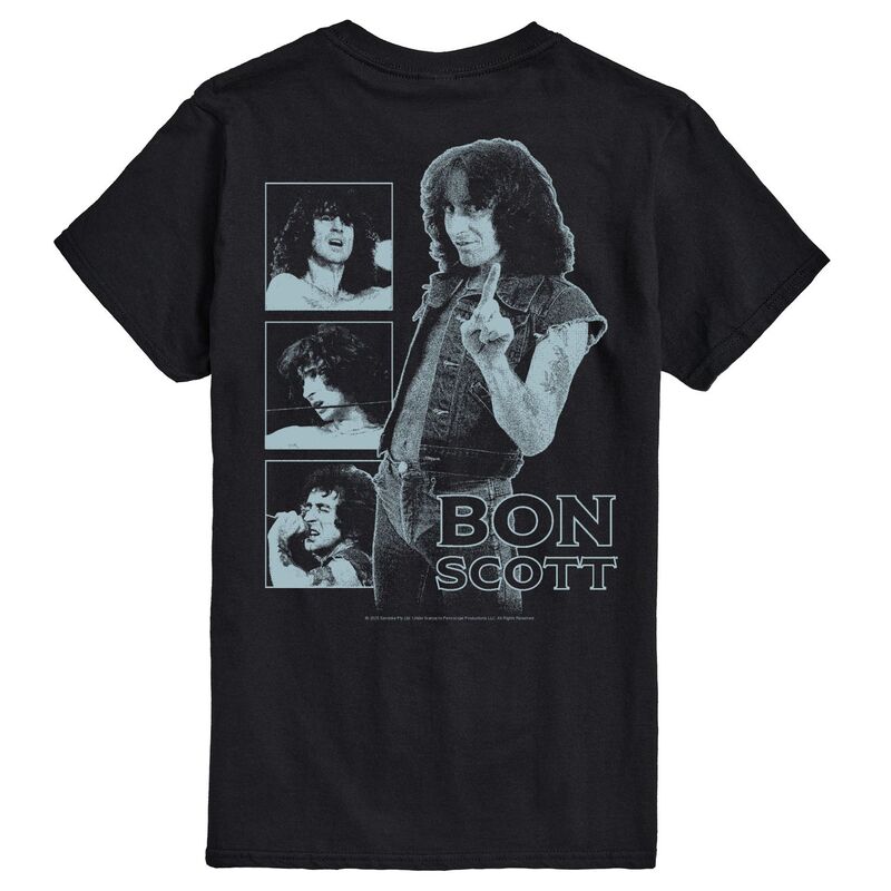 アニメキャラクター メンズ トップス Tシャツ トール グラフィック Licensed Character Big & Tall Bon Scott Collage Oversizedistressed Graphic Tee Black ブラック