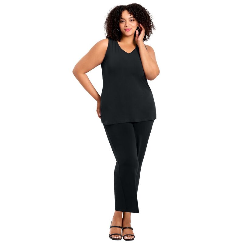 アベニュー レディース トップス プルオーバー V素っ首 つけ加える大きさ Avenue Women\u0027s Plusize V-Neck Tank Black 黒いこと