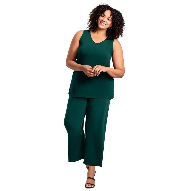 アベニュー レディース トップス プルオーバー V素っ首 つけ加える大きさ Avenue Women\u0027s Plusize V-Neck Tank Emerald Green 緑であること