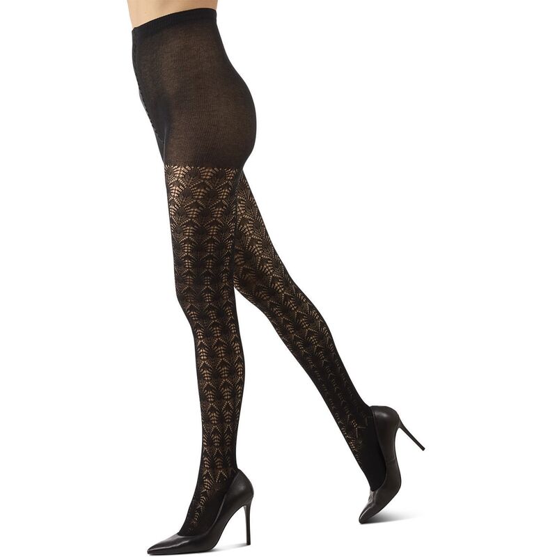 メモイ レディース アンダーお召しもの ソックス MeMoi Women\u0027s Inverted Crochetights Black 黒いこと