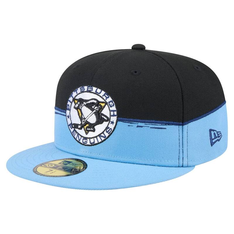 ニューエラ メンズ アクセサリー 帽子 ヴィンテージ Men's New Era Black/Light Blue Pittsburgh Penguins Vintage Color Dip 59FIFTY Fitted Hat Png Black ブラック