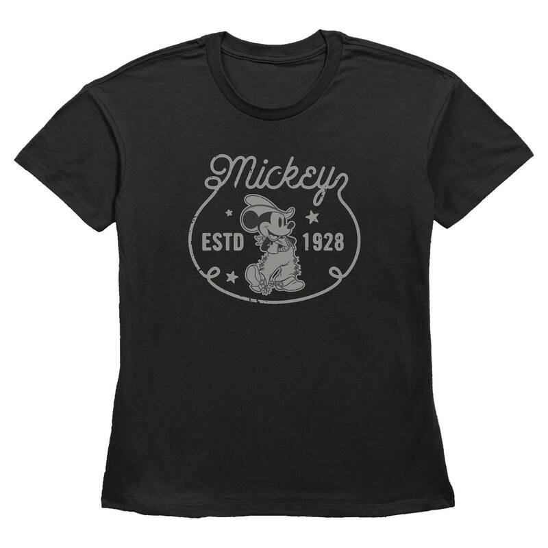 ディズニー レディース トップス Tシャツ グラフィック Disney's Mickey Mouse Cowboy Estd. 1928 Women's Graphic Tee Black ブラック