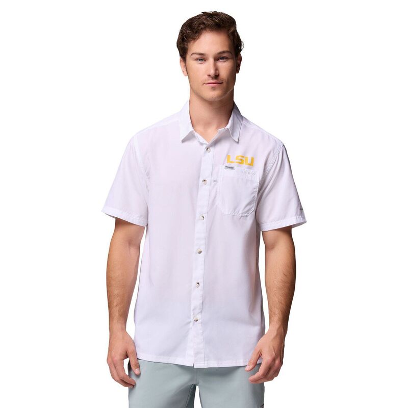 コロンビア メンズ トップス プルオーバー Men\u0027s Columbia White LSU Tigerslack Tide Camp Button-Up Shirt Lsu White 白いこと