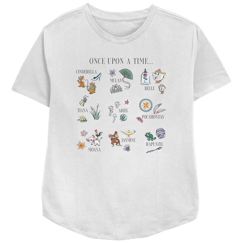 ディズニー レディース トップス Tシャツ グラフィック Disney Princess Once Upon A Time Icons Women's Graphic Tee White ホワイト