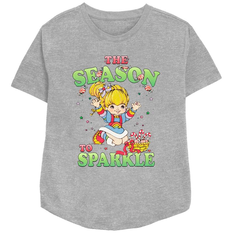 アニメキャラクター レディース トップス Tシャツ リラックスフィット グラフィック Licensed Character Women's Rainbow Brite The Season To Sparkle Relaxed Fit Graphic Tee Athletic Heather ヘザー