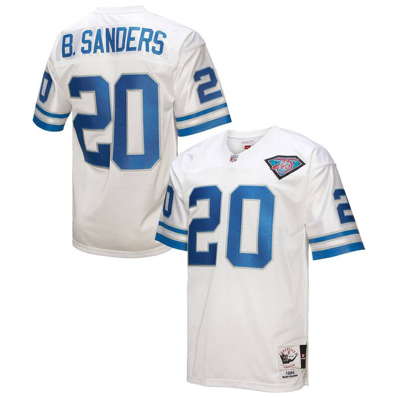 ミッチェル&ネス メンズ トップス Tシャツ ジャージー Men's Mitchell & Ness Barry Sanders White Detroit Lions 1994 Authentic Throwback Retired Player Jersey Lns White ホワイト
