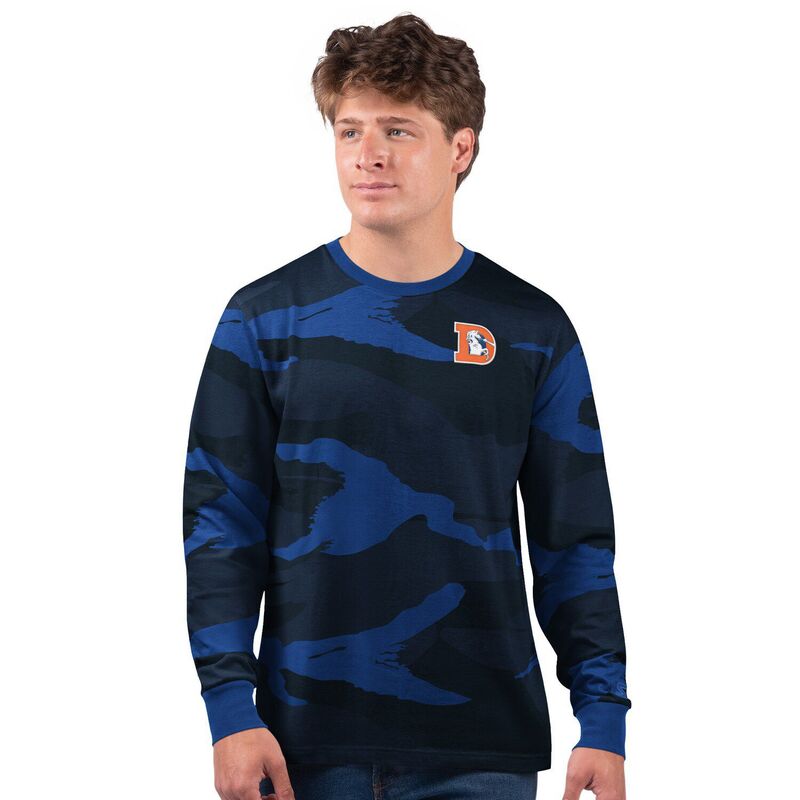 クランク メンズ トップス ティーシャツ ヴィンテージ ロゴタイプ Men\u0027starter Navy/Royal Denver Broncos Thursday Night Gridiron Vintage Logo Long Sleeve T-Shirt Denavy 米国海軍 メンズファッション-Tシャツ・カットソー-トップス