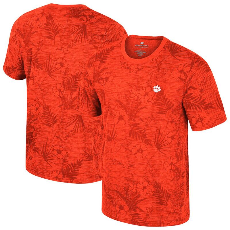 コロシアム メンズ トップス Tシャツ フラワー柄 プリント フラワー Men's Colosseum Orange Clemson Tigers Floral Printed T-Shirt Clm Orange オレンジ