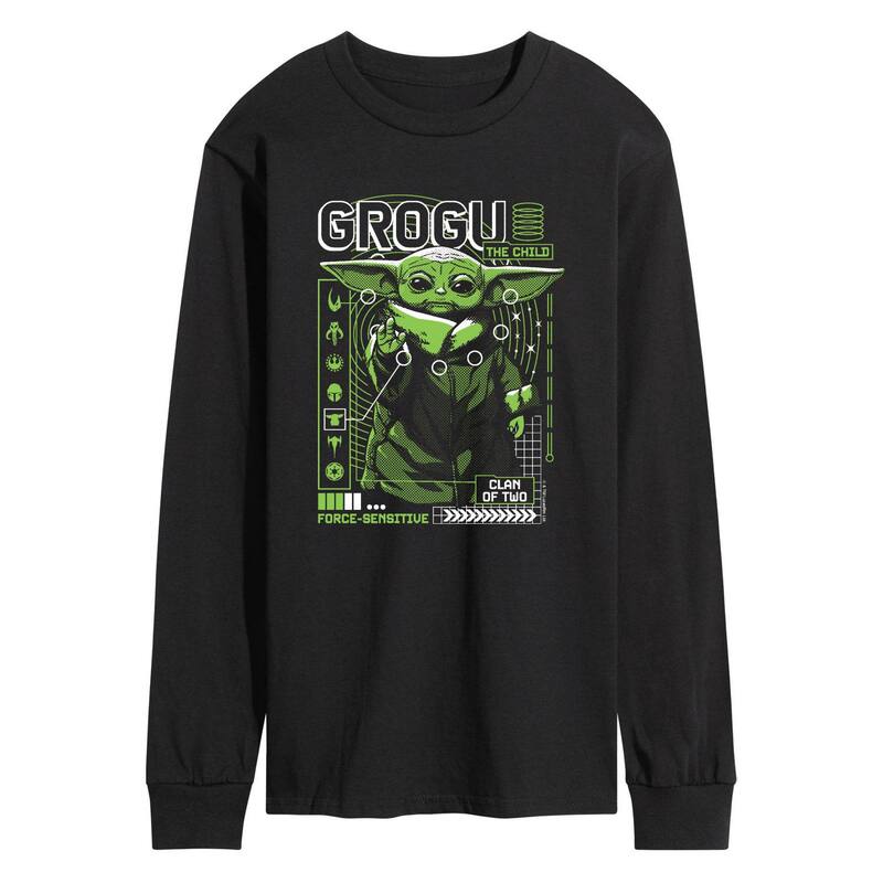 スター ウォーズ メンズ トップス Tシャツ グラフィック Men'star Wars The Mandalorian Grogu Digitalong Sleeve Graphic Tee Black ブラック｜ReVida 店