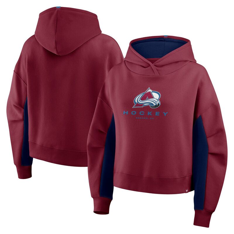ファナティクス レディース トップス Tシャツ パーカー Women's Fanatics Burgundy Colorado Avalanche Back Check Boxy Hoodie Ava Med Re バーガンディ