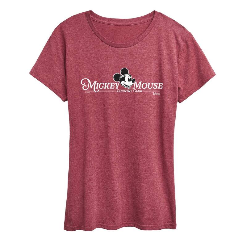ディズニー レディース トップス Tシャツ グラフィック Women's Disney's Mickey Mouse Country Club Graphic Tee Heather Dark Red ヘザー