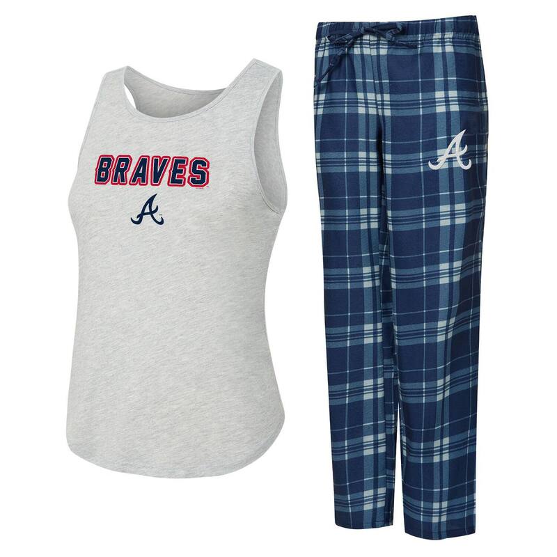 アンブランデッド レディース アンダーお召しもの ナイト爵お召しもの Unbranded Women\u0027s Conceptsport Atlanta Braves Regulate Tank \u0026 Pant Set Brv Navy 米国海軍 レディース-パジャマ
