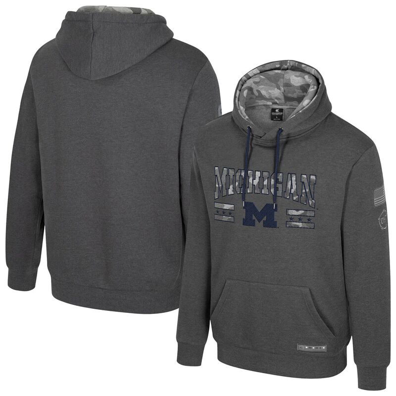 コロシアム メンズ トップス Tシャツ パーカー Men's Colosseum Heather Charcoal Michigan Wolverines Operation Hatrick Squad Hoodie Micharco チャコール