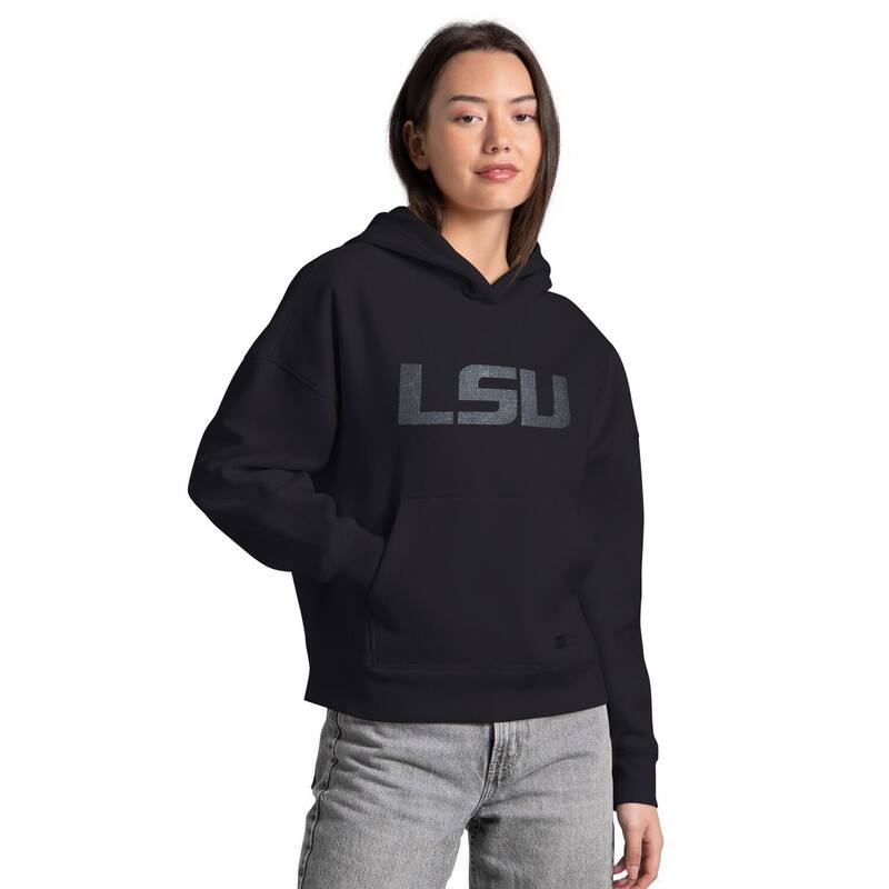 クランク レディース トップス プルオーバー パーカー Women\u0027starter Black LSU Tigers Relaxed Rhinestone Hoodie Lsu Black 黒いこと