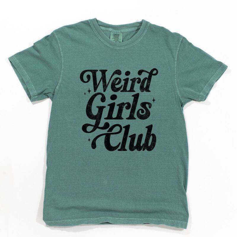 Simply Sage Market レディース トップス Tシャツ グラフィック Simply Sage Market Weird Girls Club Distressed - Women's Garment Dyed Graphic T-Shirt Light Green グリーン