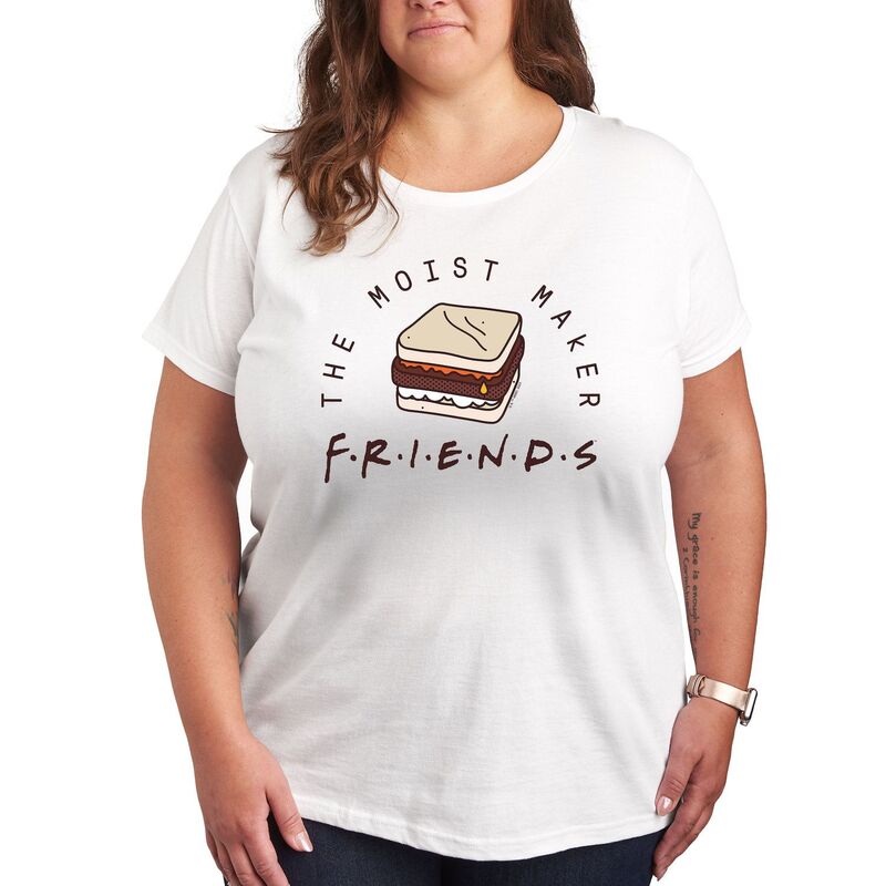 アニメキャラクター レディース トップス Tシャツ プラスサイズ グラフィック Licensed Character Plus Friends Moist Maker Graphic Tee White ホワイト