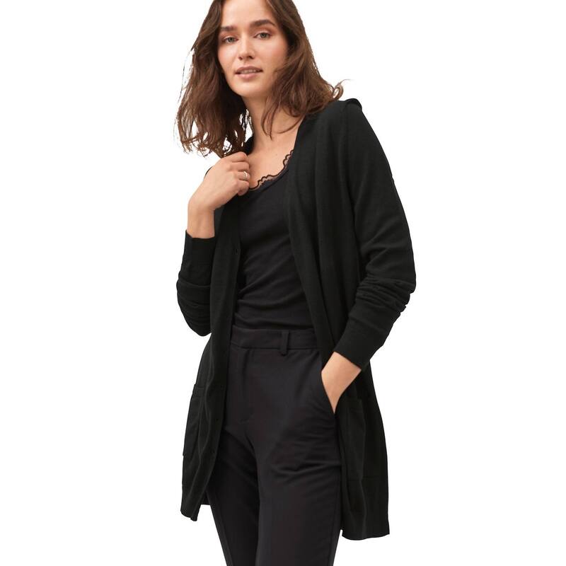 Ellos レディース アウター 編み物・プルオーバー 付け加える大いさ ジレー ellos Plusize Boyfriend Cardigan Black 黒いこと トップス-ニット・セーター-レディースファッション