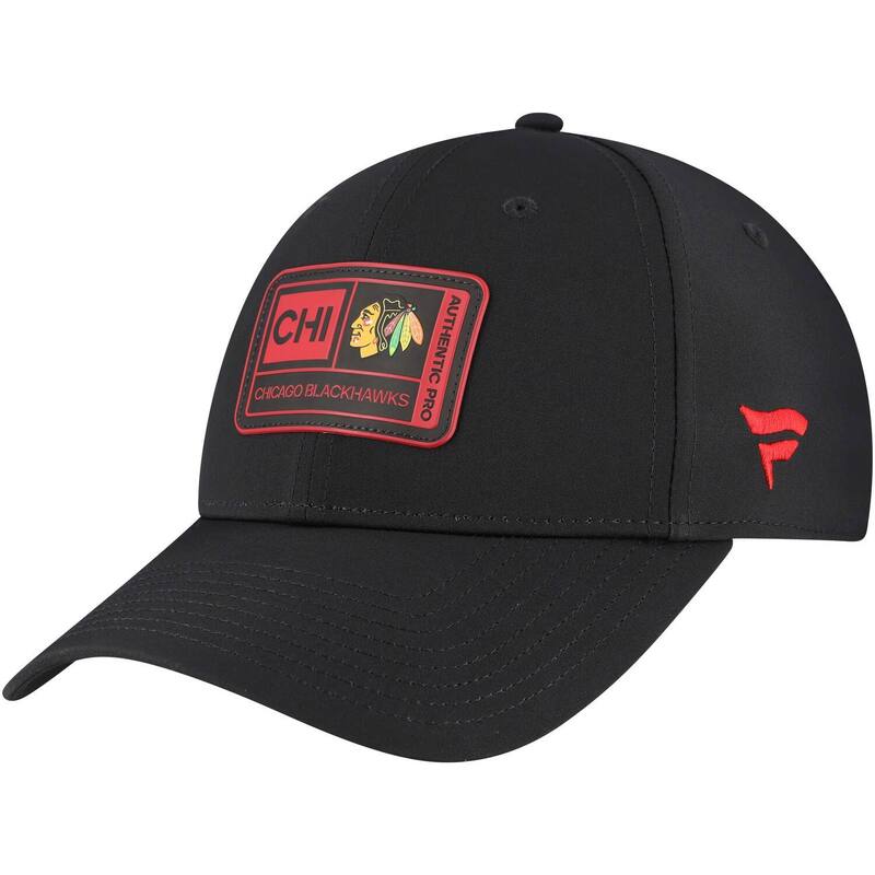 ファナティクス メンズ アクセサリー 帽子 Men's Fanatics Black Chicago Blackhawks Training Camp Fitted Hat Hwk Black ブラック