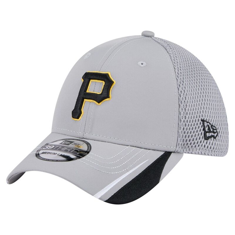 ニューエラ メンズ アクセサリー 帽子 Men's New Era Gray Pittsburgh Pirates Linear 39THIRTY Flex-Fit Hat Pir Grey グレー 7,686円