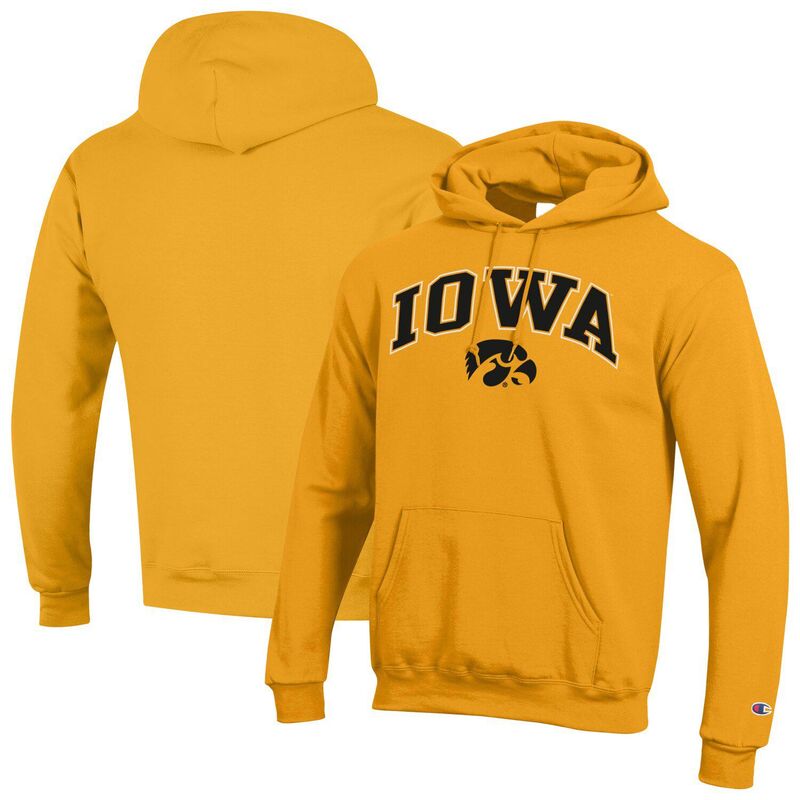チャンピオン メンズ トップス Tシャツ ロゴ パーカー MenChampion Gold Iowa Hawkeyes Arch Over Logo Pullover Hoodie Iwa Gold ゴールド