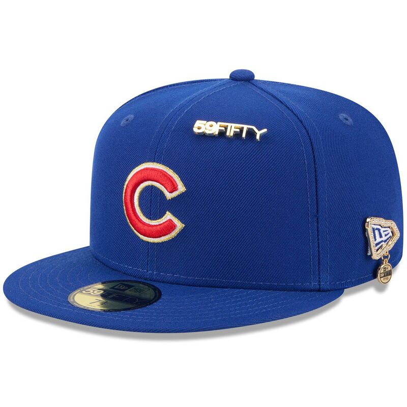 ニューエラ メンズ アクセサリー 帽子 Men's New Era Royal Chicago Cubs 20259FIFTY Day 59FIFTY Fitted Hat with Pins Cublue ブルー