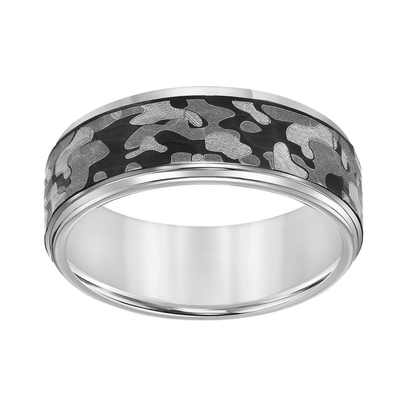 アンブランデッド メンズ 添え物 輪っか Unbranded Men\u0027s Gray Tungsten Camouflage 8粍 Comfort Fit Band Tungsten-carbide 薄墨色