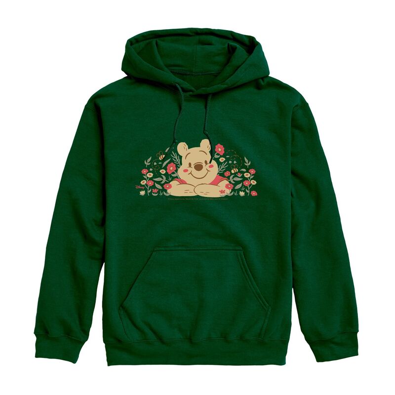 ディズニー メンズ トップス Tシャツ フラワー柄 フラワー パーカー グラフィック Men's Disney's Winnie The Pooh Floral Graphic Hoodie Forest Green グリーン｜ReVida 店 10,485円