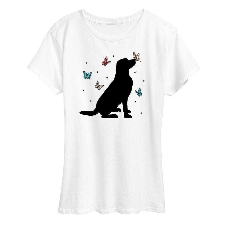 アニメキャラクター レディース トップス Tシャツ グラフィック Licensed Character Women's Dog And Butterflies Graphic Tee White ホワイト