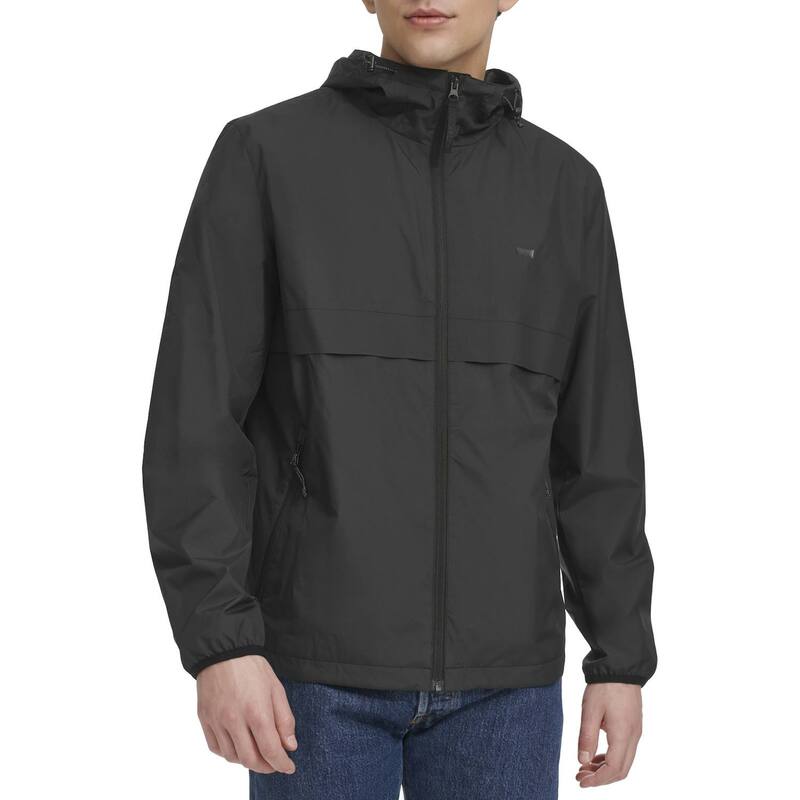 リーバイス メンズ アウター ジャケット・ブルゾン Men's Levi's Hooded Rain Slicker Jacket Black ブラック｜ReVida 店